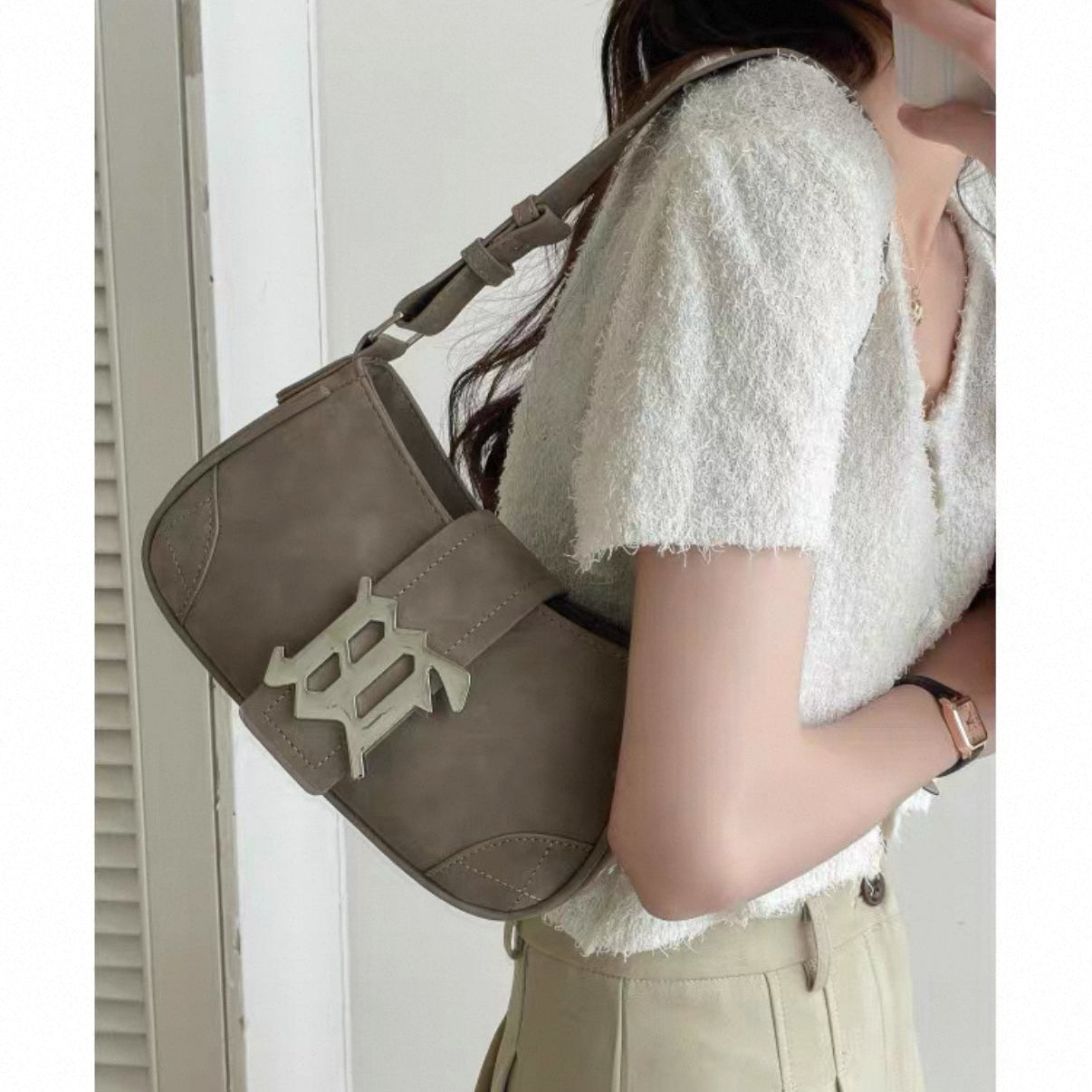 Retro Suede Shoulder Bag S103